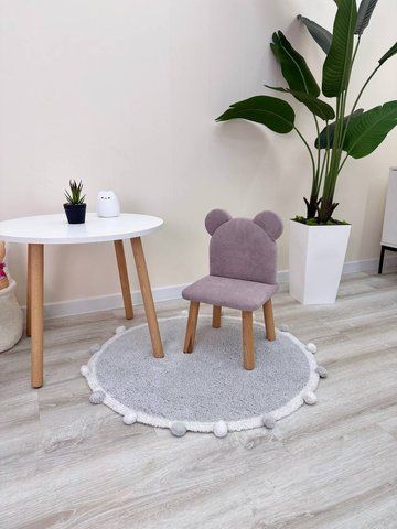 Стілець дитячий м'який Mirolux Ведмедик, сіро-бузковий 14, на 2-4 роки 68-2-4 фото