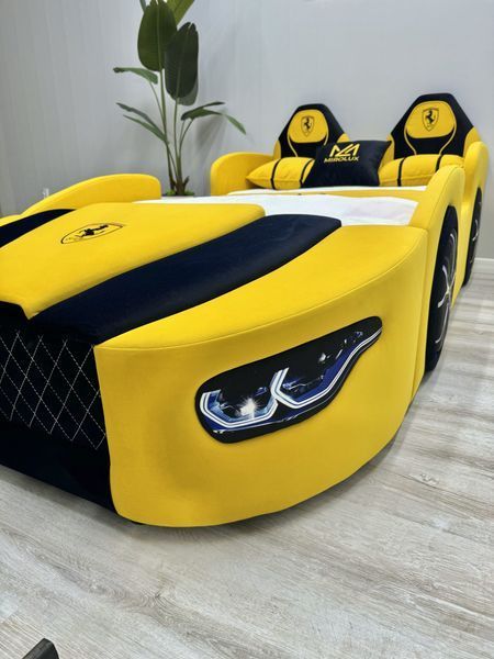 Дитяче ліжко Mirolux, машинка Sport Car, жовте, спальне місце 120х190 см 17-120-190 фото