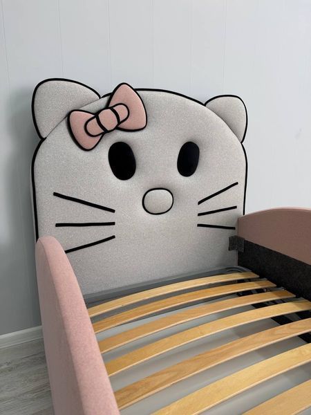 Дитяче ліжко для дівчинки Mirolux, Hello Kitty, рожеве, спальне місце 90х190 см, з підйомним механізмом та нішею для зберігання 20-90-190-п фото