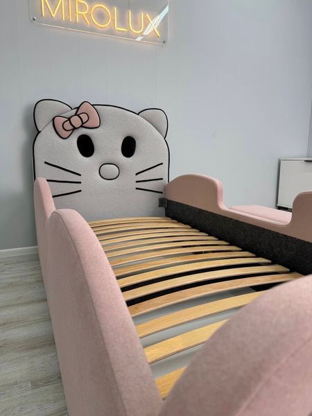Дитяче ліжко для дівчинки Mirolux, Hello Kitty, рожеве, спальне місце 90х190 см, з підйомним механізмом та нішею для зберігання 20-90-190-п фото