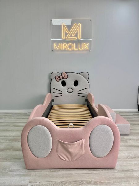 Дитяче ліжко для дівчинки Mirolux, Hello Kitty, рожеве, спальне місце 90х190 см, з підйомним механізмом та нішею для зберігання 20-90-190-п фото