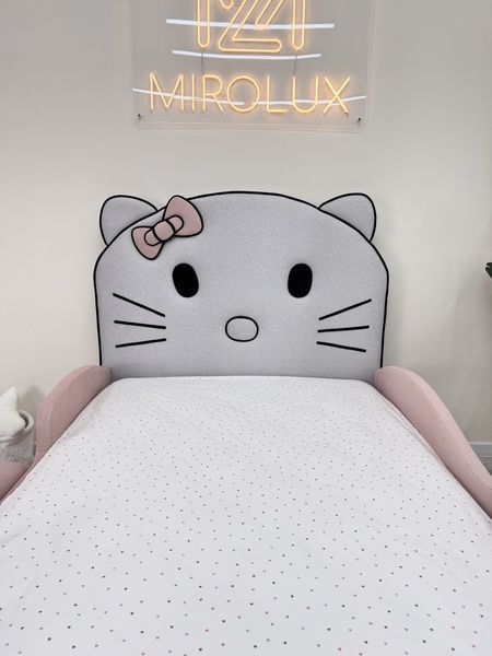 Дитяче ліжко для дівчинки Mirolux, Hello Kitty, рожеве, спальне місце 120х190 см, з підйомним механізмом та нішею для зберігання 21-120-190-п фото
