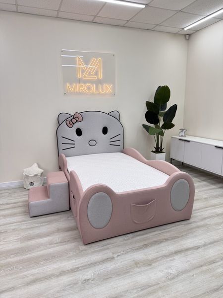 Дитяче ліжко для дівчинки Mirolux, Hello Kitty, рожеве, спальне місце 120х190 см 21-120-190 фото