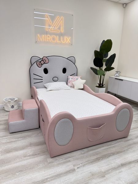 Дитяче ліжко для дівчинки Mirolux, Hello Kitty, рожеве, спальне місце 120х190 см 21-120-190 фото