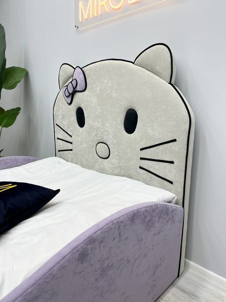 Дитяче ліжко для дівчинки Mirolux, Hello Kitty, бузкове, спальне місце 90х190 см 19-90-190 фото