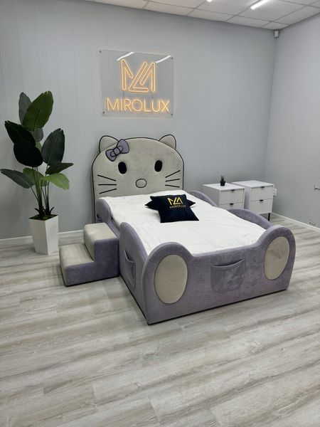 Дитяче ліжко для дівчинки Mirolux, Hello Kitty, бузкове, спальне місце 90х190 см 19-90-190 фото