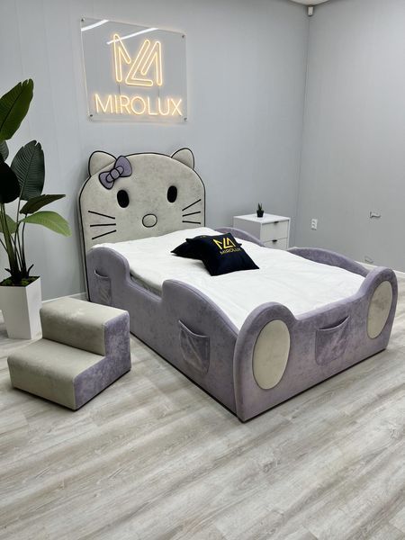 Дитяче ліжко для дівчинки Mirolux, Hello Kitty, бузкове, спальне місце 90х190 см, з підйомним механізмом та нішею для зберігання 19-90-190-п фото