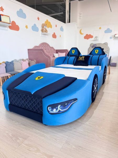 Дитяче ліжко Mirolux, машинка Sport Car, синє, спальне місце 120х190 см 47-120-190 фото