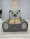 Дитяче ліжко Mirolux, Ведмедик Teddy, сіре, спальне місце 90х190 см 23-90-190 фото 7