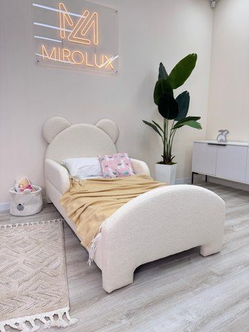 Ліжко дитяче Mirolux Ведмедик, молочне букле, спальне місце 80х160 см 5-80-160 фото